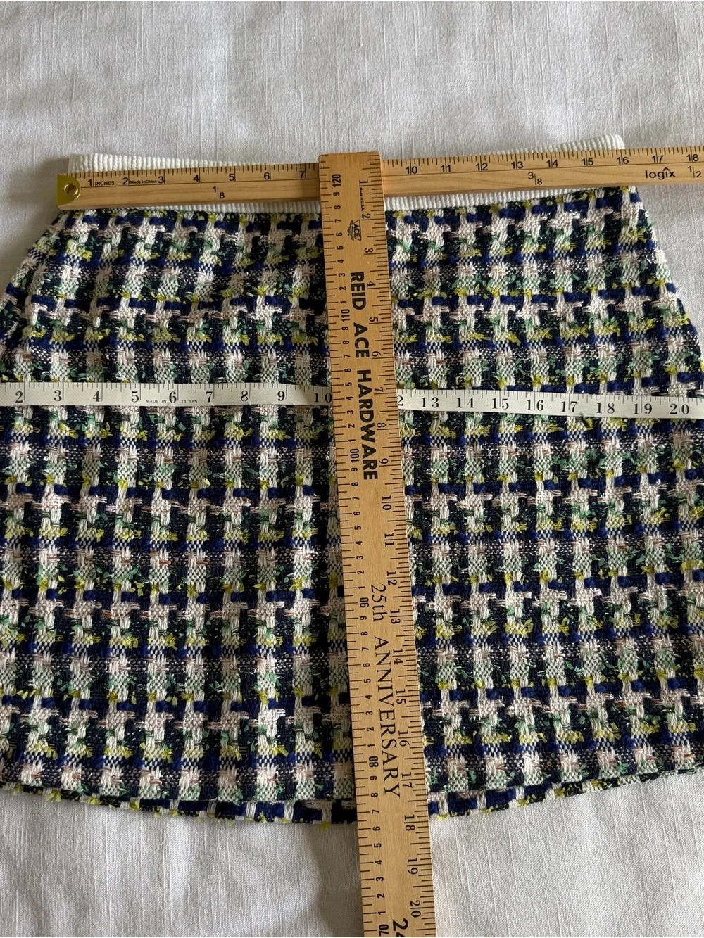 Kate Spade New York Skirt Womens 12 Pop Tweed Multicolor Plaid A-Line Mini Lined